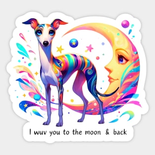 Greyhound And Crescent Moon Sticker